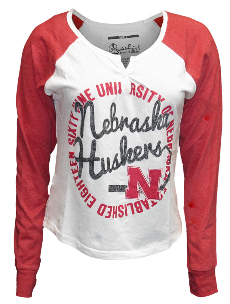 University Of Nebraska Long Sleeve Lucky Raglan