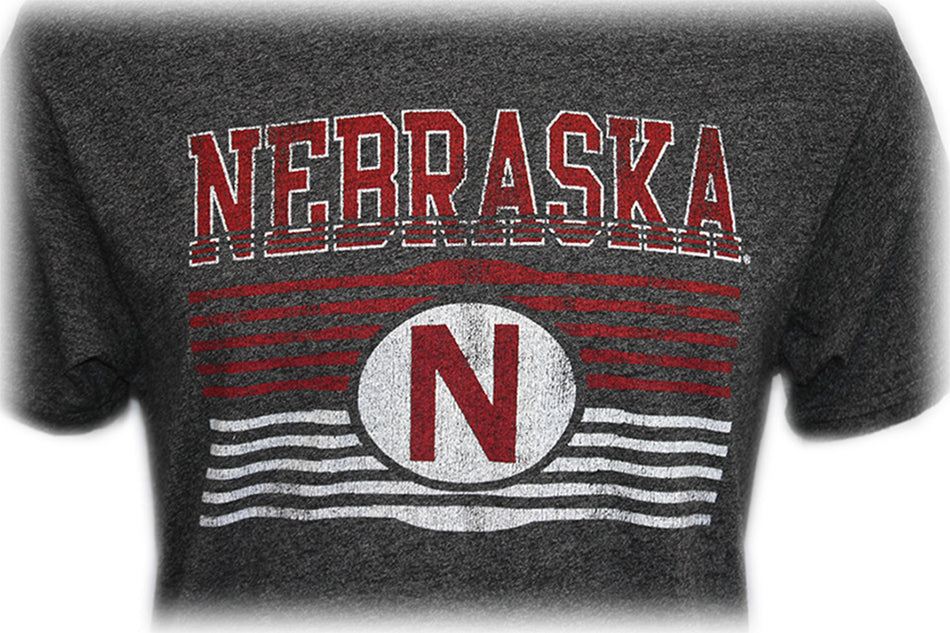Heathered Nebraska Striped Tee
