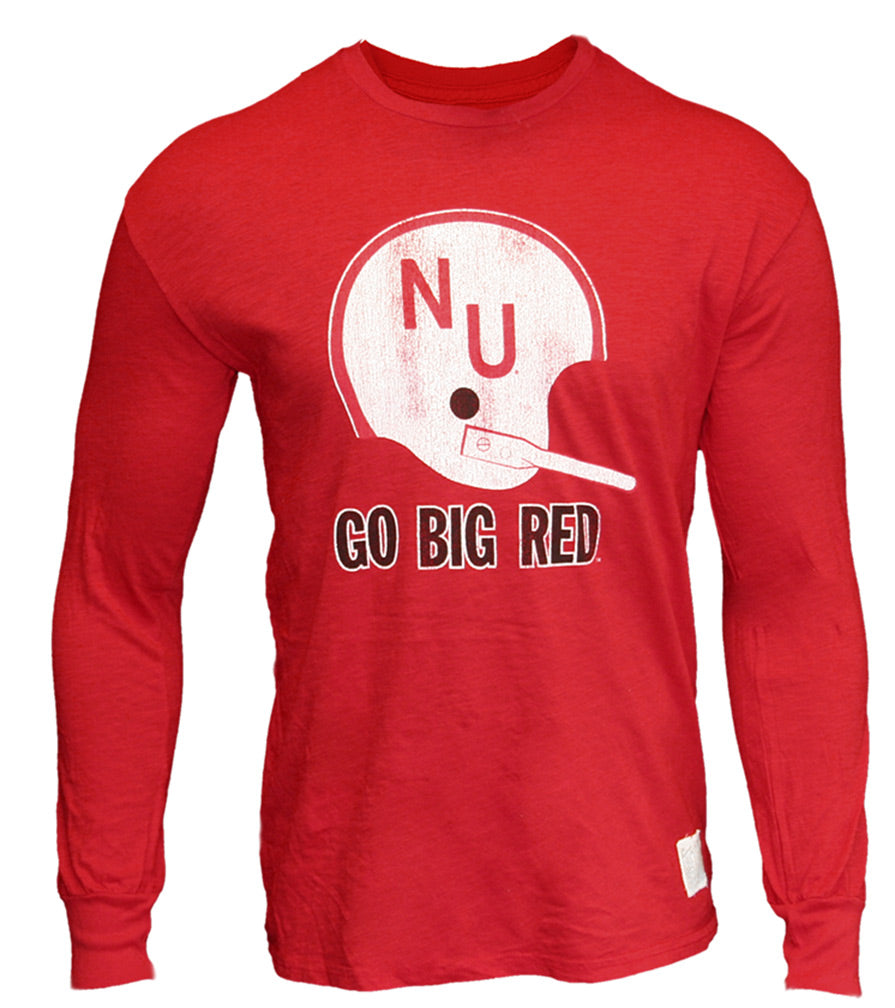 Go Big Red Huskers Vintage Helmet Longsleeve Crew
