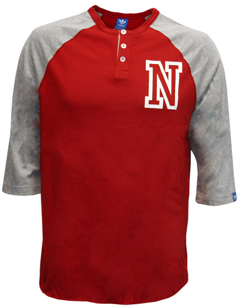 Adidas Red 3/4 Sleeve Raglan Tee