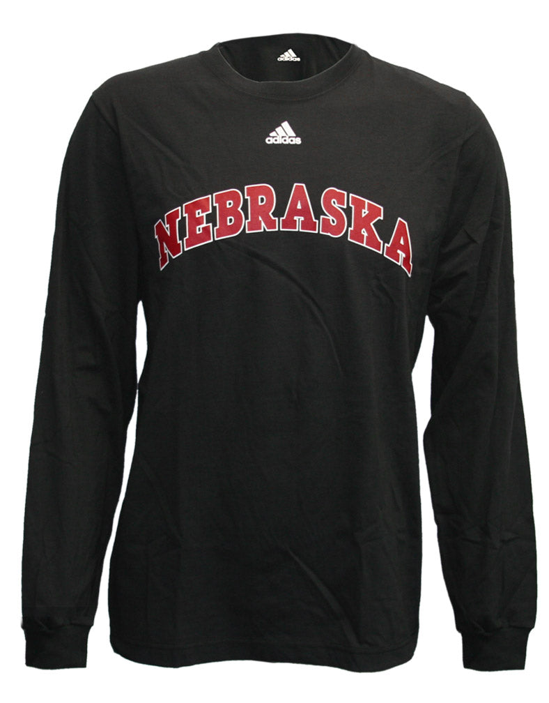 Black Adidas L/S Nebraska Tee