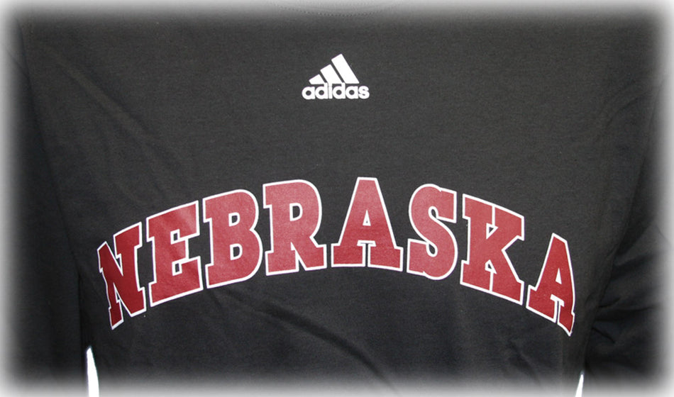 Black Adidas L/S Nebraska Tee