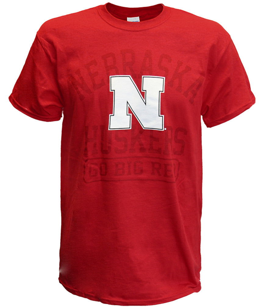 Nebraska Huskers Go Big Red Faded Sweep Tee
