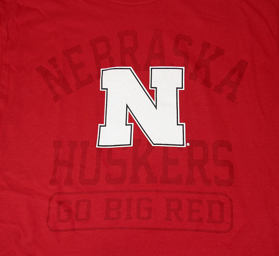 Nebraska Huskers Go Big Red Faded Sweep Tee