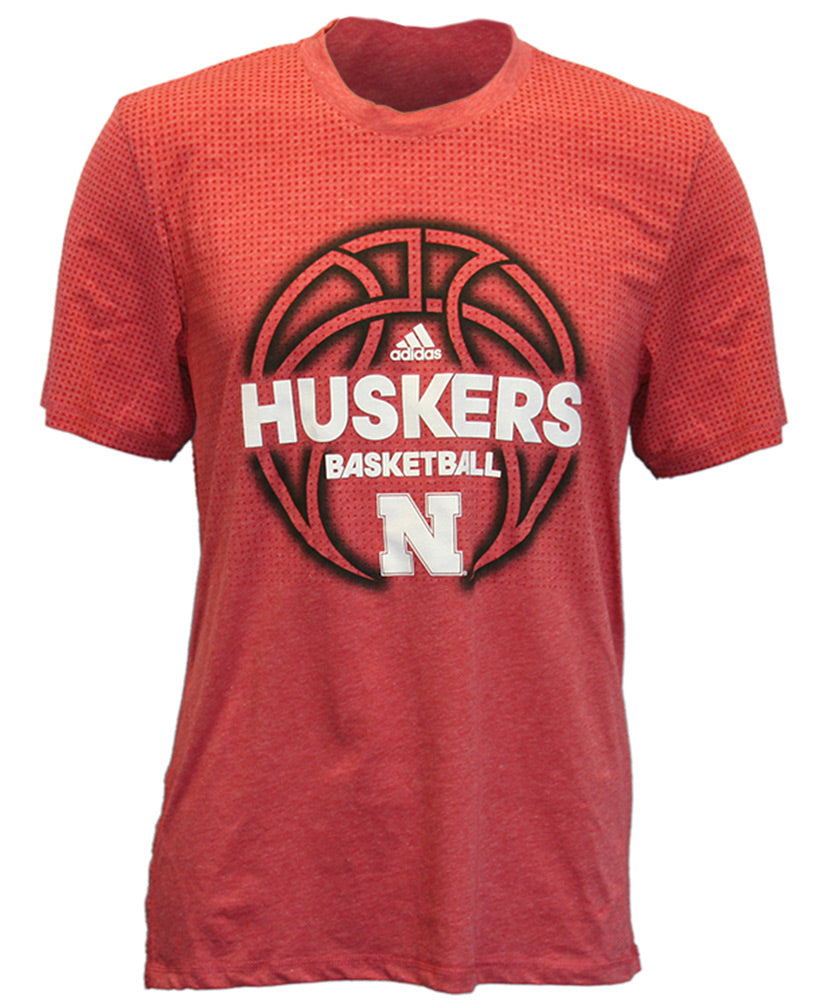 Adidas Heathered Aeroknit Huskers Basketball Tee