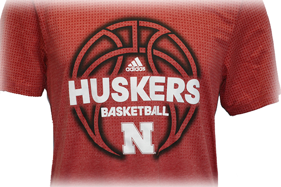 Adidas Heathered Aeroknit Huskers Basketball Tee