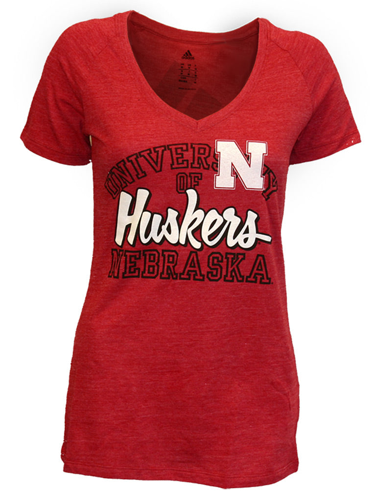 Adidas U of N Huskers Triblend Ladies Tee