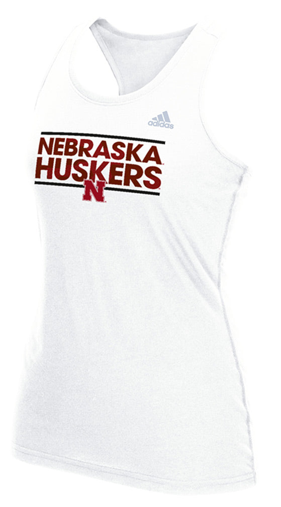 Adidas Ladies Nebraska Huskers Triax Fitted Tank