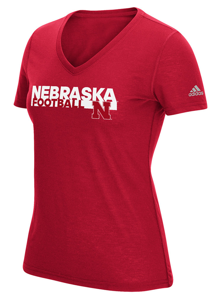 Adidas Women Nebraska Football Grind Ultimate Tee