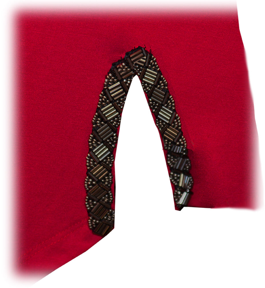 Ladies Beadneck Foil Nebraska N Top