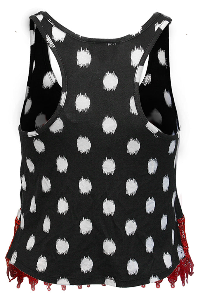 Nebraska N Crop Top Polka Dot Crochet Tank