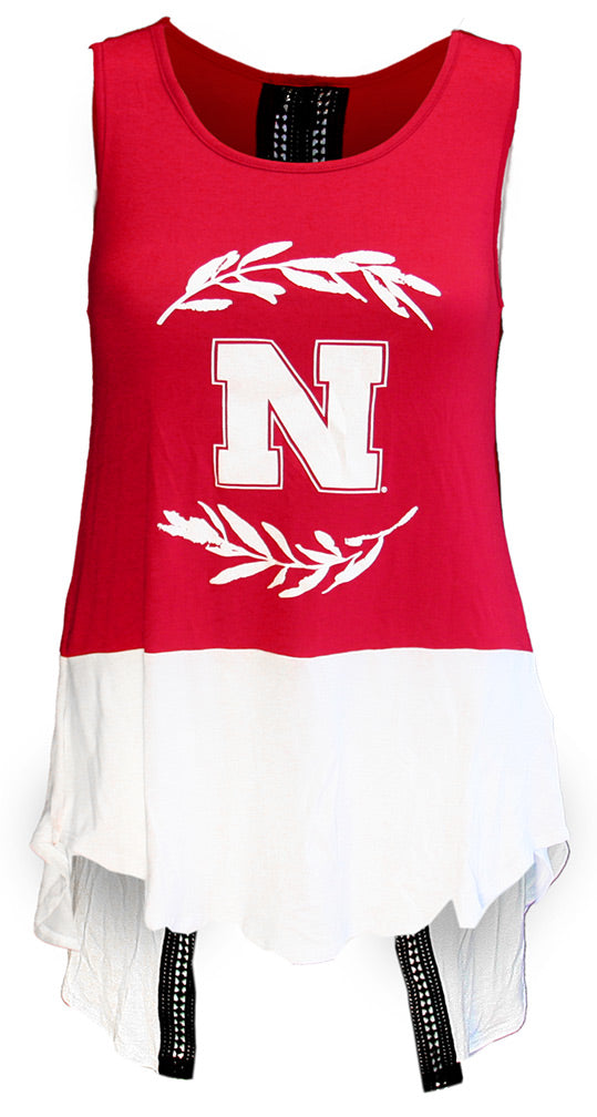 Husker Gal Open Back Couture Tank
