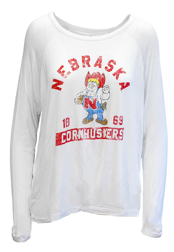 Womens LS Nebraska Cornhuskers Herbie Tee