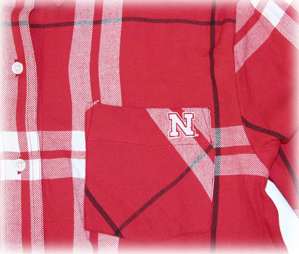 Boyfriend Red Plain Button Down Shirt