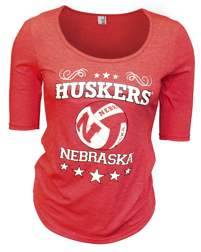 Womens Huskers Nebraska Volleyball Triblend