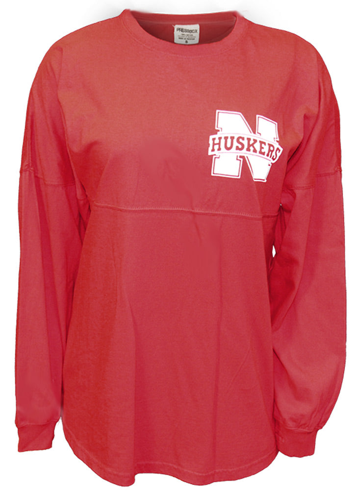 Womens LS Sweeper Huskers Nebraska Tee