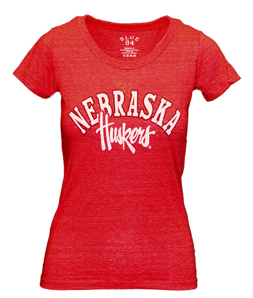 Ladies Arch Nebraska Script Huskers Triblend