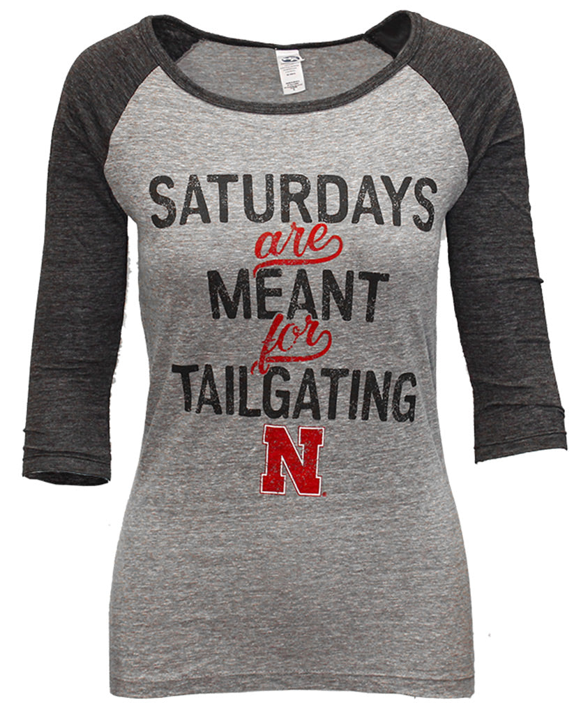 Saturdays Are For Tailgating Ladies Raglan