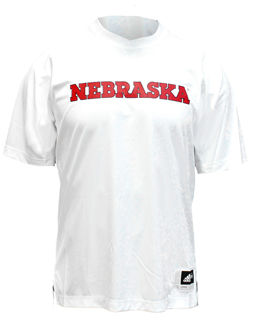 Official Adidas Nebraska Basketball Shoot Around Tee