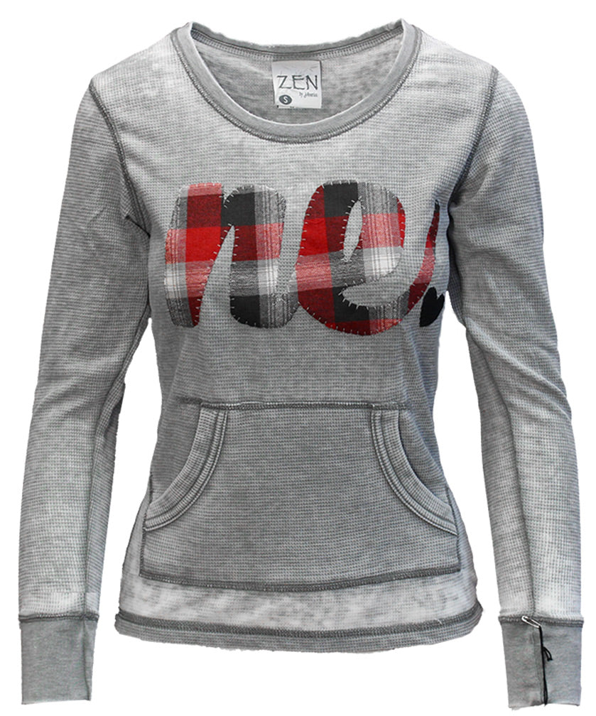 Plaid NE Heart LS Thermal
