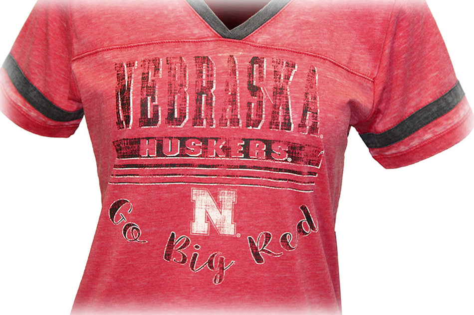 Husker Gals VNeck Gunther Jersey Tee