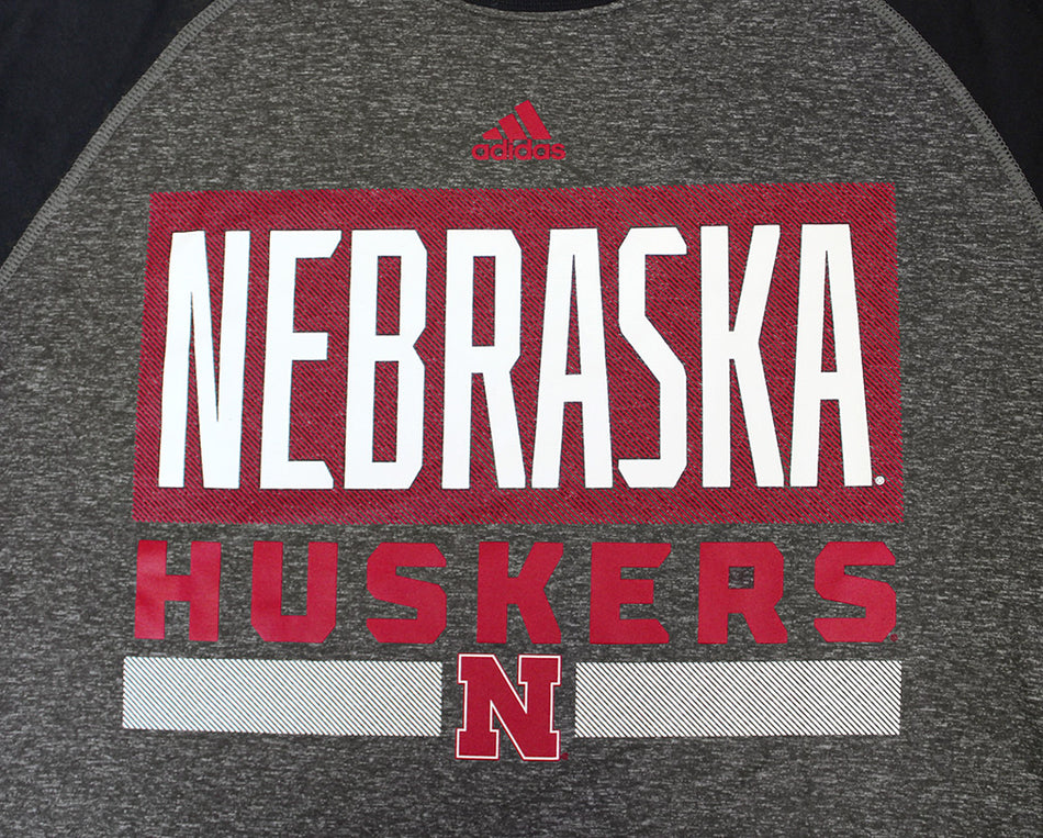 Adidas Nebraska Huskers Raglan Linear Stack