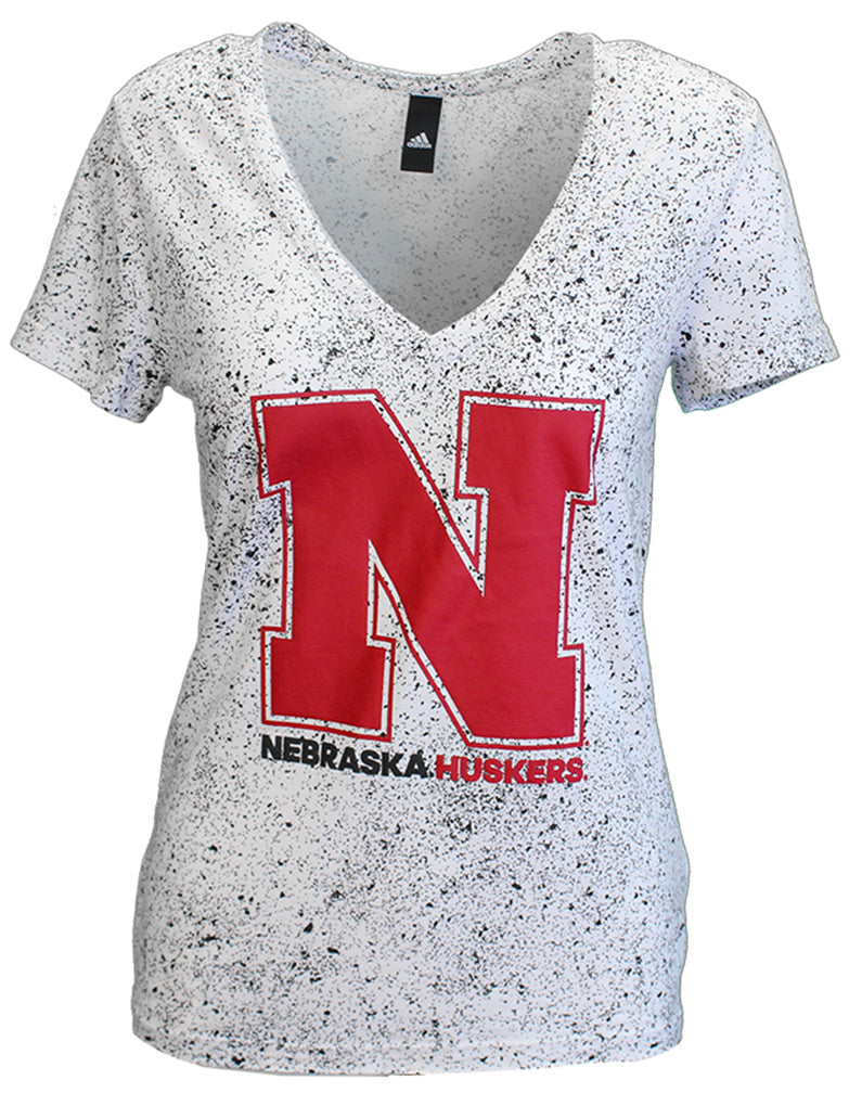 Adidas Speckled Nebraska Vneck Yoga Tee