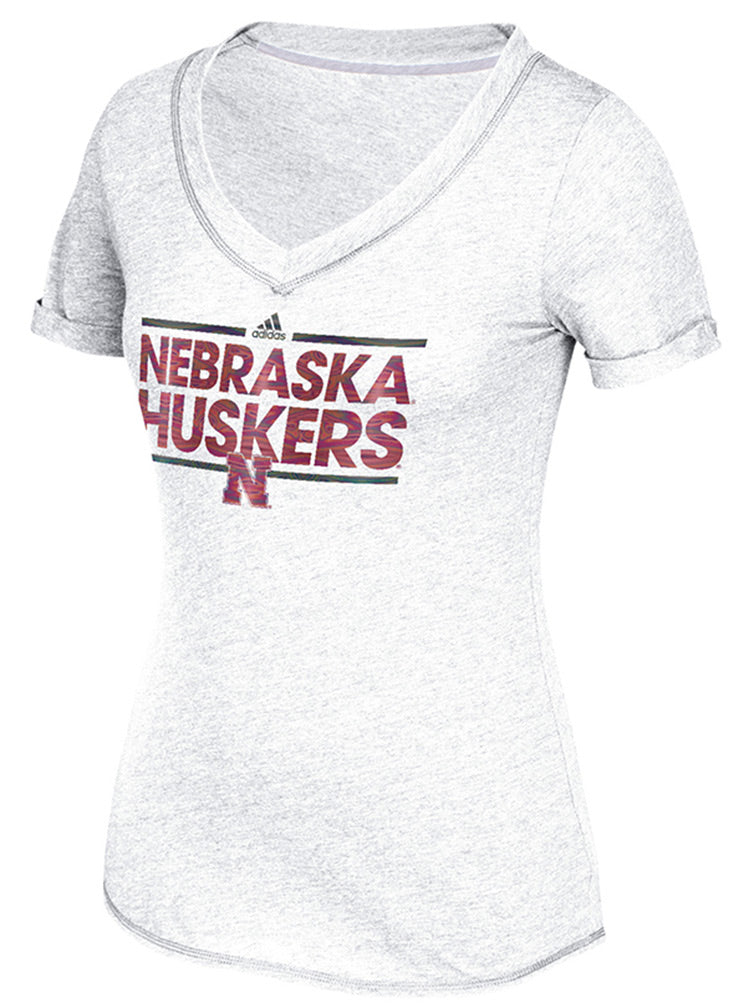 Adidas Nebraska Huskers Oiled Dassler V-Neck