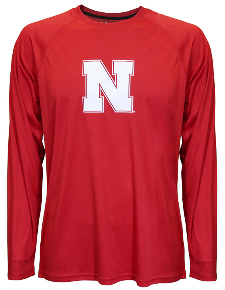 N Huskers Spine LS Tee