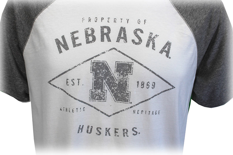 Nebraska Huskers 4 Point Raglan Tee
