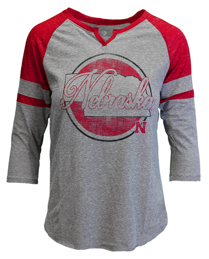 Ladies 3Quarter Sleeve Husker State Par Tee