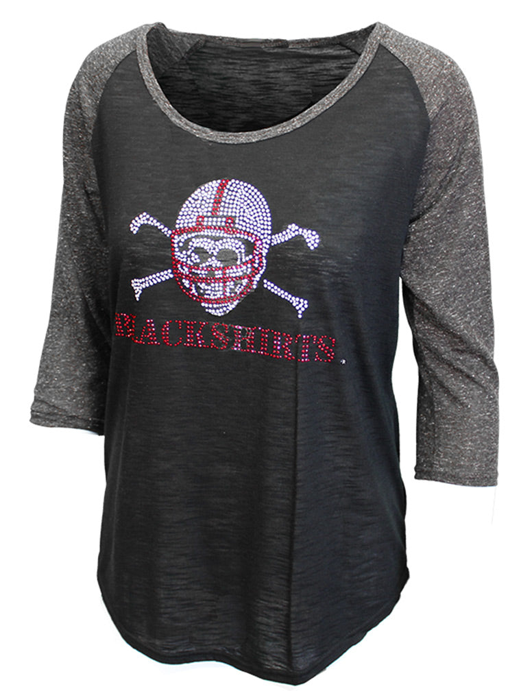 Blingy Blackshirts Burnout Raglan Scoop