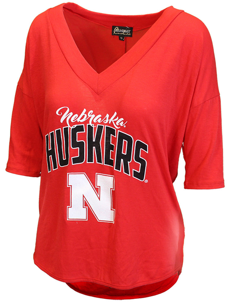 Nebraska Huskers VNeck 3 Quarter Sleeve