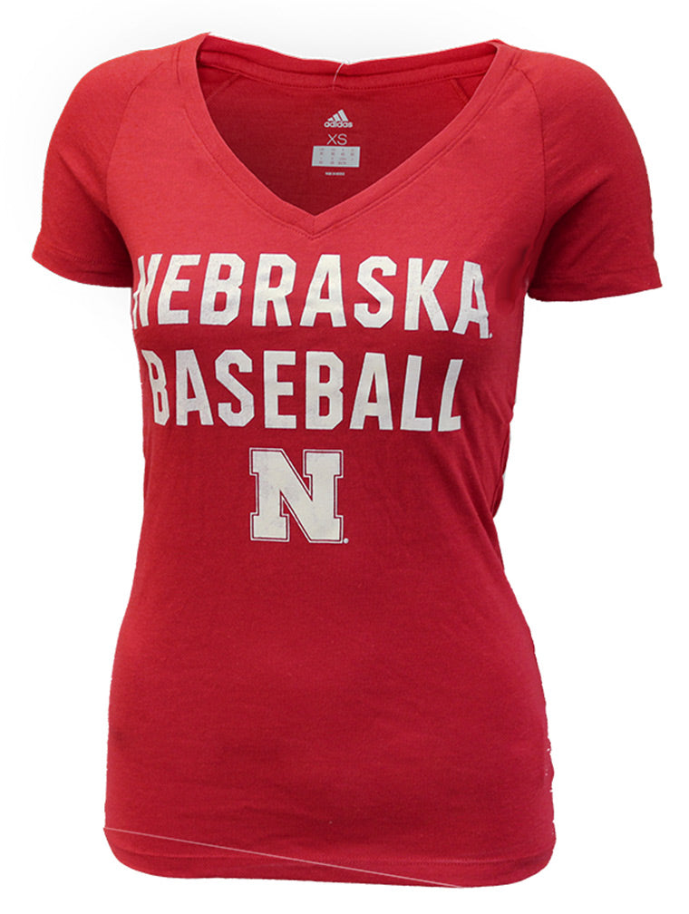 Adidas Ladies Nebraska Baseball Triblend Tee