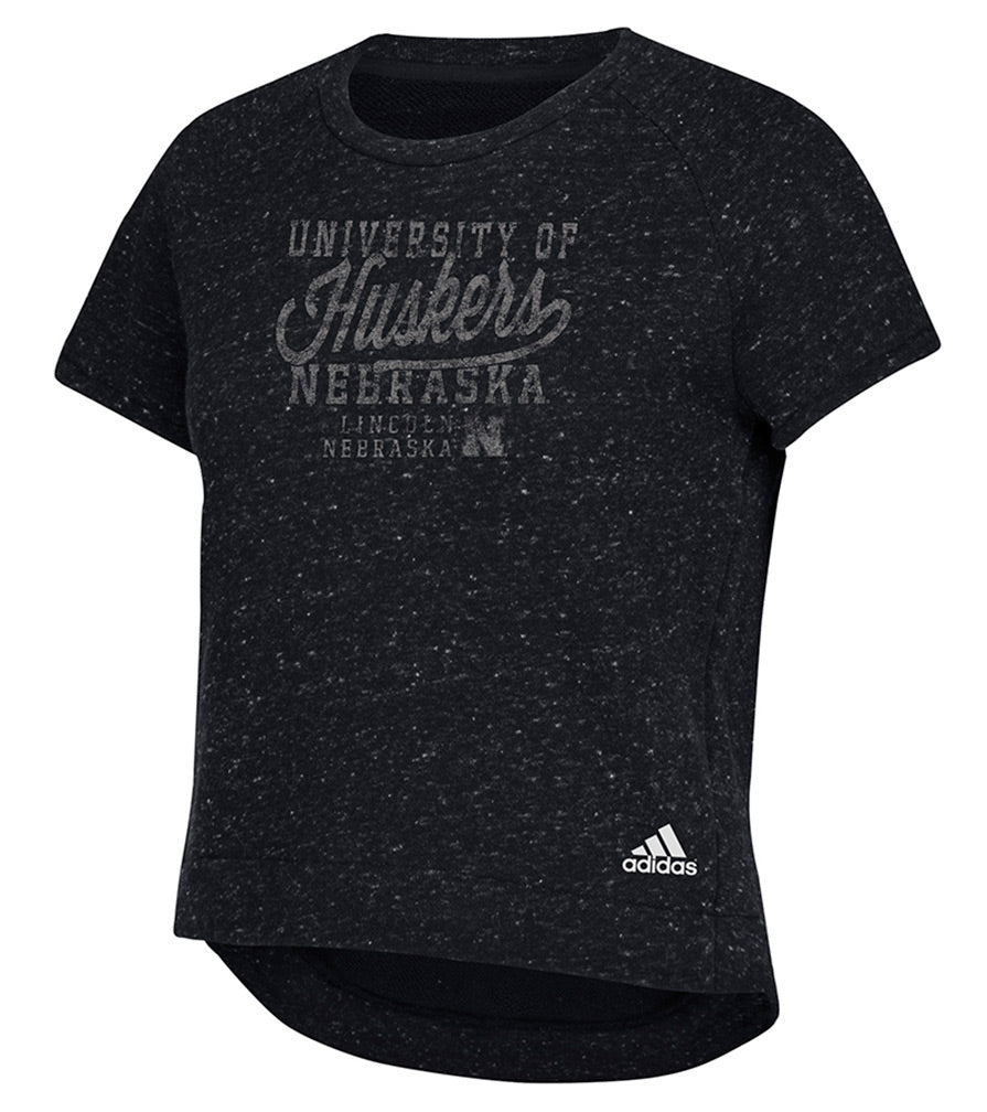 Adidas Womens University of Nebraska Speckle Tee