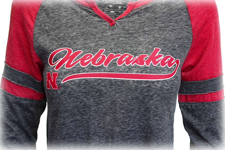 Nebraska Ladies Bubbilicious LS Burnout