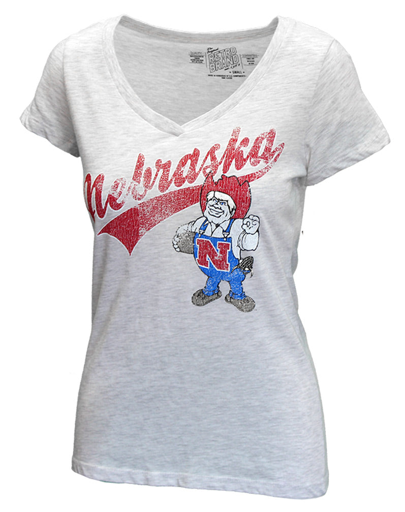 Womens Nebraska Tailsweep Herbie VNeck
