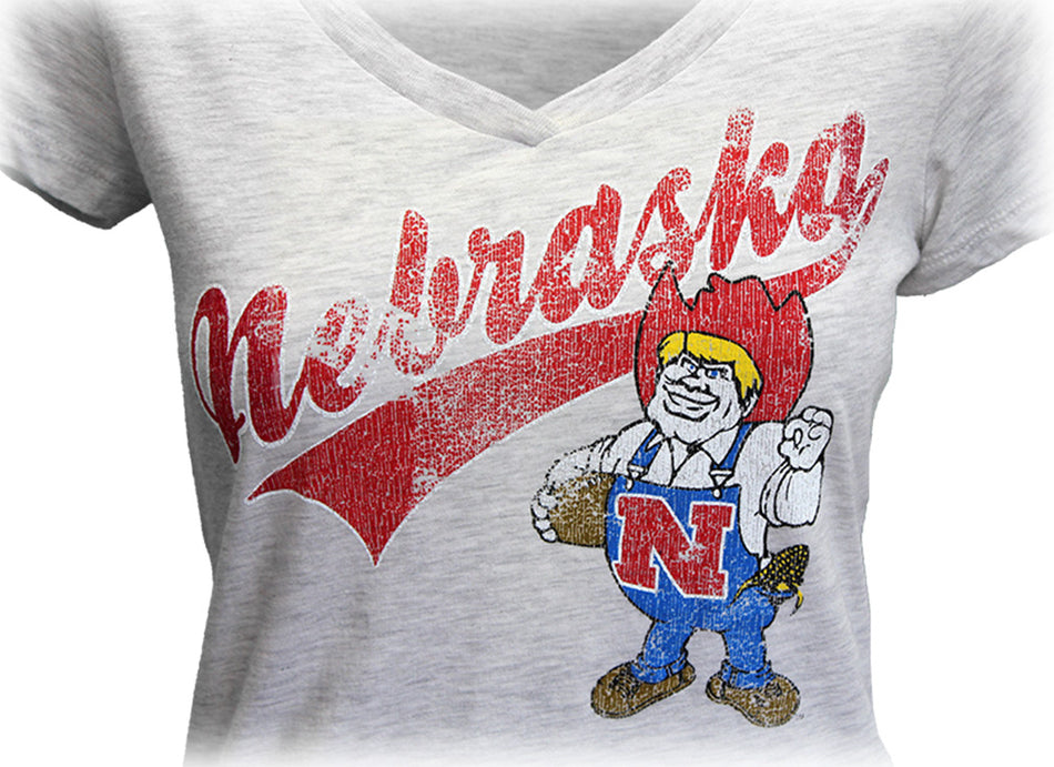 Womens Nebraska Tailsweep Herbie VNeck