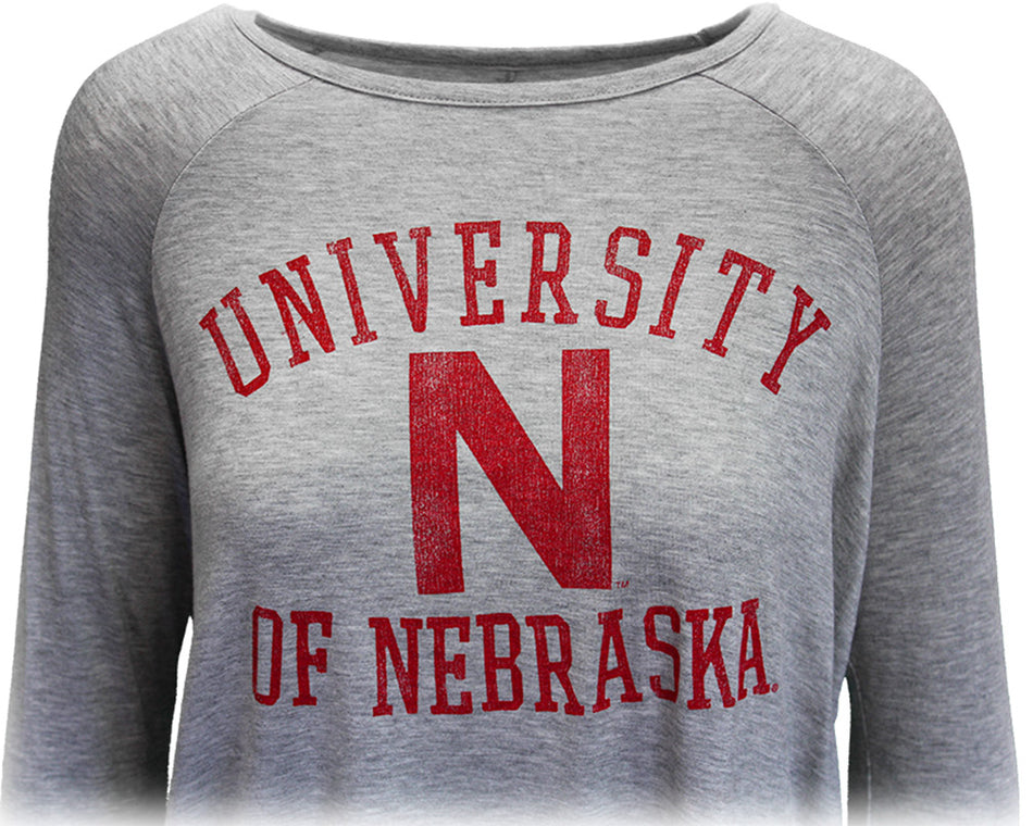 Womens Huskers Skinny N Raglan