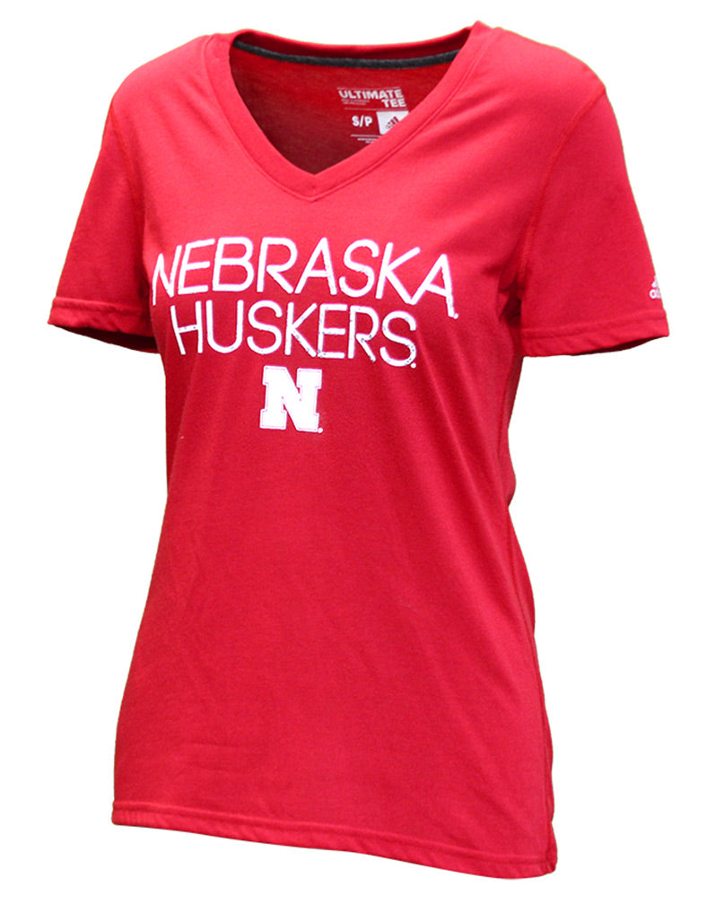 Ladies Nebraska Foil Dot Vneck