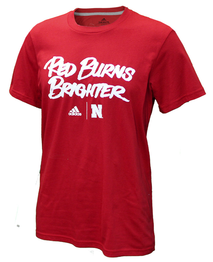 Adidas Huskers Red Burns Brighter Tee