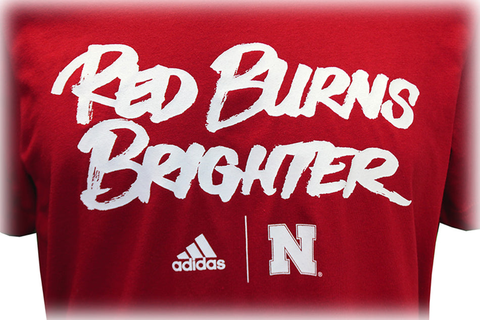 Adidas Huskers Red Burns Brighter Tee