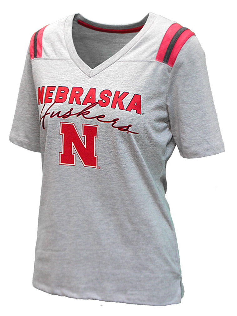 Womens Huskers City Shoulder Tee