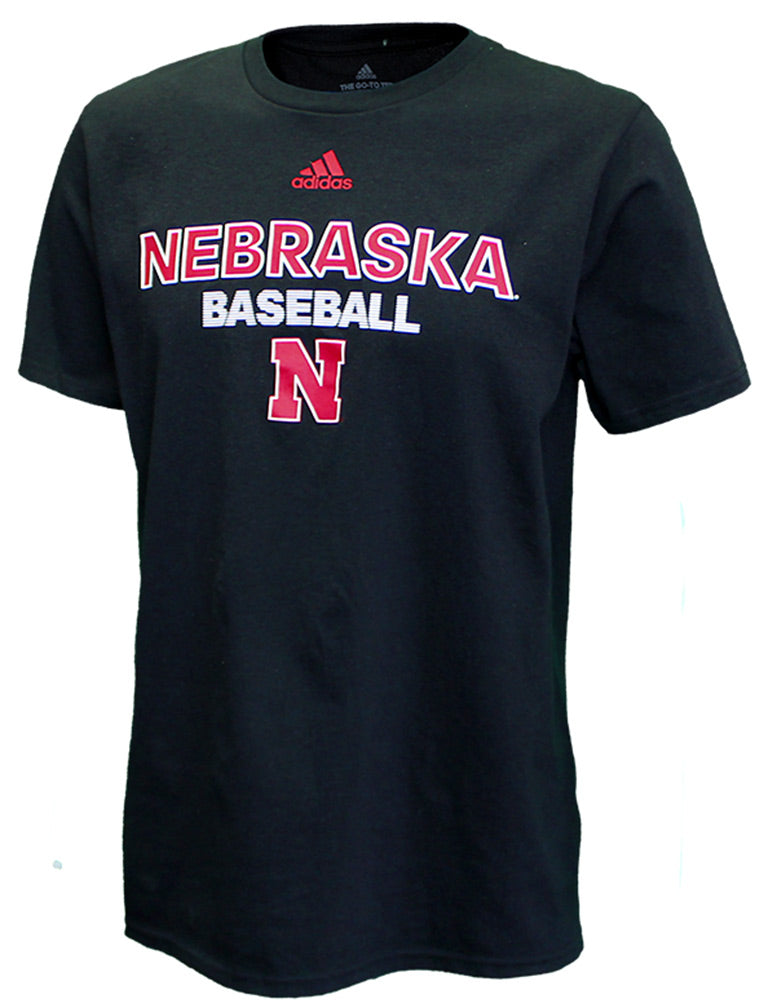 Adidas Nebraska Baseball Tee - Black