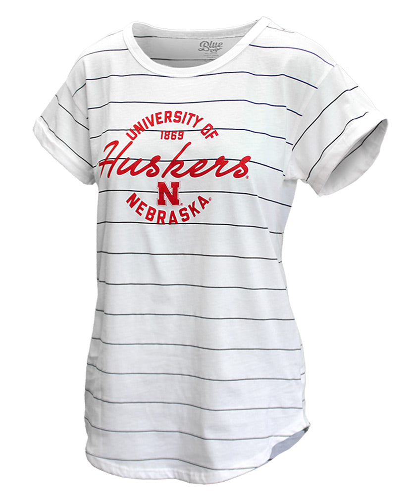 Ladies University of Nebraska Nora Striped Tee