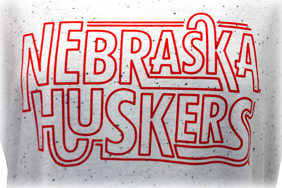 Ladies Nebraska Huskers Cream Fleck V-Neck