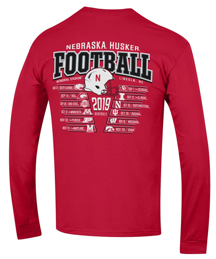 2019 Huskers Schedule Champion L/S Tee