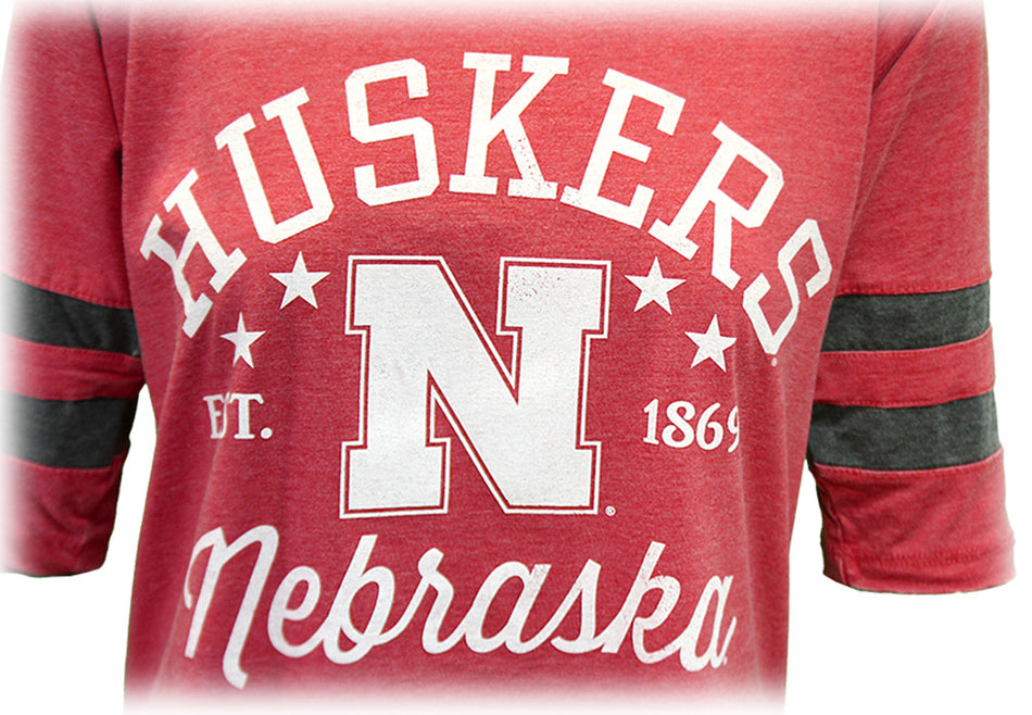 Womens Huskers Star Jersey Raglan