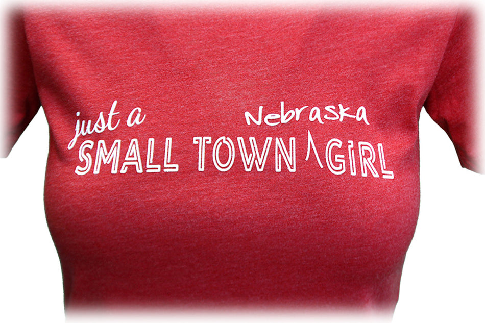 Womens Small Town Nebraska Girl Tee