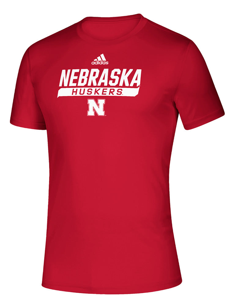 Adidas Nebraska Huskers Locker Tail Sweep Tee - Red